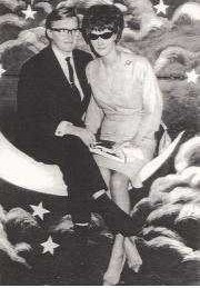 Jan Hillier Old photo of two women sitting on the Moon at Luna Park